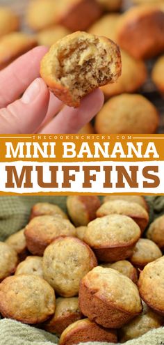 Mini muffins for your Christmas morning brunch! This easy breakfast treat is one of the things to make with overripe bananas. Moist and delicious, these are the BEST Mini Banana Muffins. Save this holiday baking recipe! Hostess Mini Muffin Recipe, Easy Banana Bread Muffins Quick, Homemade Mini Muffins Kids, Mini Muffins Recipes Easy, Diy Mini Muffins For Kids, Mini Banana Nut Muffins, Kids Mini Muffin Recipes, Banana Bread Recipe Easy Moist Muffins, Healthy Mini Muffins For Kids