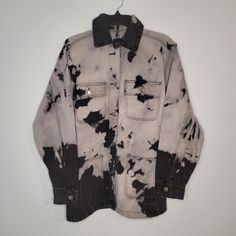 Wile Fable Women's Size Small Black Tie Dye Denim Jacket Oversized Fit, Patch Pockets, Full Button Down, 100% Cotton New With Tags Tie Dye Denim Jacket, Denim Jacket Oversized, Dye Denim, Tie Dye Denim, Oversized Denim Jacket, Black Tie Dye, Black Denim Jacket, Wild Fable, Grey Cotton