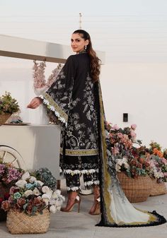 Brand: ZarqashProduct Code: Luxe-ZQ-14Collection: Zarqash Luxe Lawn Unstitched Spring Summer CollectionFabric: Lawn DESIGN DETAILS: Digital Printed Front Digital Printed Back Digital Printed Sleeves Digital Printed Trousers Digital Printed Chiffon Dupatta Embroidered Daman Border Embroidered Neck Border Embroidered Trousers Border DISCLAIMER:* Lining, Laces, and Tassels are not included in unstitched variants.* Embellishment items in stitched outfits are subject to market availability.* The actual colors of the outfit may vary from the colors being displayed on your device. CARE INSTRUCTIONS: Extra Fabric Has Been Used For Shoot Original Color May Vary Slightly From The Picture Dry Clean Recommended Iron The Clothes At Moderate Temperature Do Not Use Bleach, Or Stain Removing Chemicals Dam Pakistani Gown, Palazzo Dress, Embroidered Trousers, Bollywood Party, Indian Salwar Kameez, Luxury Wear, Chiffon Dupatta, Indian Bollywood, Printed Trousers