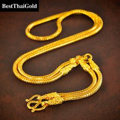 This Shop has a Special Free Gift (Chain) for Every Order. 😊🙏 Item: 1 x Necklace For: Unisex Type: GOLD PLATED over Brass, Nickel free Purity: 96.5% Surface: Shiny Length: ~26 inches Weight: 45 g Width: ~ 3.3 mm Handmade from Thailand. Thai gold plating technic really solid and stunning look. Rewarding your life from hard working, match up your dress, bridesmaid wedding engagement or a gift to someone special for you. The Craftsmanship of Thai Jewelry 💍💎 One of the things high on many visito Thai Jewelry, Necklace Snake Chain, Buddha Necklace, Handmade Gold Jewellery, Necklace Mens, Jewelry Mens, Amulet Necklace, Gold Chains For Men, Gold Chain Jewelry