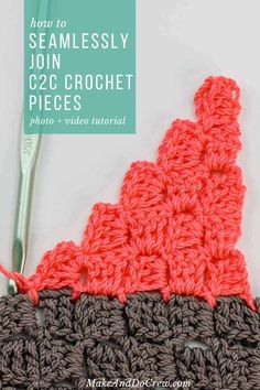 the crochet stitch is being used to make a pattern for a granny hat