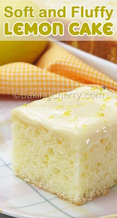 soft and fluffy lemon cake on a plate