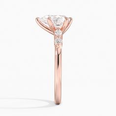 Pear Shaped Versailles One-Quarter Coverage Diamond Engagement Ring - 14K Rose Gold. Round and marquise diamonds create an alluring pattern in this chic and distinctive engagement ring (1/6 total carat weight). Rose Gold Diamond Ring, Brilliant Earth, Marquise Diamond, Versailles, Diamond Engagement Ring, Eternity Ring, Quality Jewelry, Pear Shaped, Diamond Shapes