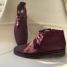 Men Boot Italian Leather Red Suede Casual Boots, Casual Red Suede Boots, Casual Business Winter Boots, Red Leather Casual Boots, Red Casual Leather Boots, Casual Red Leather Boots, Casual Burgundy High-top Boots, Casual Red Plain Toe Boots, Casual Red Boots With Leather Sole