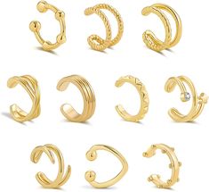 Gold Knot Earrings, Cartilage Piercings, Helix Earrings, Pierced Jewelry, Knot Earrings, Gold Cuffs