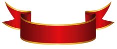 a red ribbon with gold border