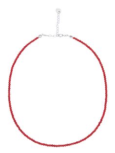 Editor's NotesTimeless and Sophisticated fine jewelry from LSEY is the perfect piece for a beautiful look.  - Beaded necklace- Red coral gemstone- Bright colors- Handcrafted Measurement (in.)- Gemstone: 1.5mm- Length: 15.75 in. +1.6 in. extender Composition & Care- Silver Sterling/ Red coral- Avoid direct heat and moisture- Wipe with a dry cloth when wet- Store in a sealed bag when not in use Designer- by LSEY Elegant Red Faceted Necklace, Red Faceted Round Necklaces, Red Faceted Round Necklace, Red Faceted Rondelle Necklaces, Elegant Red Gemstone Beaded Necklace, Elegant Red Necklaces With Sterling Silver Clasp, Red Necklaces With Sterling Silver Clasp And Round Beads, Coral Gemstone, Necklace Red