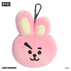 a key chain with a pink bunny face on it