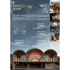 an architectural drawing shows the inside and outside of a building