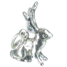 This is a mythical North American charm of a cross between a Jack Rabbit and Antelope or Deer - - - Jackalope sterling silver charm Sterling Silver .925 Charm Fitting - Jump Ring - NOT suitable for bead bracelets - NOT suitable for Pandora bracelets - to fit a Pandora bracelet or another design please send a message before purchasing so we can advise the additional fitting that you need to buy Jack-a-lope Rabbit charms Sterling Silver Charm 925 Animals & Insects Charm Fitting - Jump Ring Maldon Jewellery Traditional Sterling Silver 86923 REF SS Moderno No Stone Please note, we do NOT supply gift boxes, so your item will NOT come in a gift box. Please also note that most connecting rings will NOT be soldered, and for your peace of mind, we recommend you have them soldered by your own local Jewellery Traditional, Rabbit Charm, Jack Rabbit, Sterling Silver Charms, Sterling Silver Jewellery, Fine Jewelry Bracelets, Pandora Bracelets, Bead Bracelets, Chain Necklaces