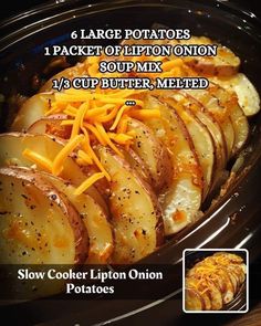 the instructions for how to make slow cooker potato potatoes