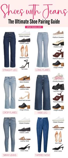 Shoes For Jeans, Jeans Outfit Women, Types Of Jeans, Fashion Vocabulary, Jeans Outfit Casual, Everyday Fashion Outfits, Best Shoes, Casual Day Outfits