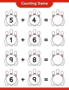 Count and match, count the number of Bowling Pin and match with the right numbers. Educational children game, printable worksheet, vector illustration Letter Fonts, Bubble Letter Fonts, Bubble Letter, Bubble Letters, Game Printable, Lettering Fonts, Printable Worksheets, Vector Background