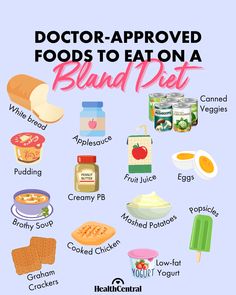 Brat Diet Meal Ideas, Meals For No Gallbladder, Chronic Gastric Diet, B.r.a.t Diet Food, Snacks For Sensitive Stomachs, Diaherra Diet, Bland Diet Meal Plan, Bland Food Diet Recipes, Recipes For A Bland Diet