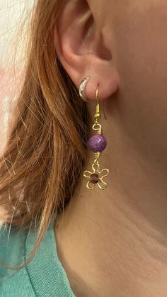 Lilly earrings !! beautiful little handmade flower with a sparkling bead in the middle Can come in  gold or sliver! also purple or blue 💙💜 Elegant Gold Flower Beaded Earrings, Elegant Gold Flower-shaped Beaded Earrings, Purple Flower Earrings With Ear Wire For Gift, Purple Flower Earrings With Ear Wire As Gift, Gold Flower-shaped Beaded Earrings, Gold Beaded Flower Earrings With Ear Wire, Gold Flower-shaped Beaded Earrings With Ear Wire, Purple Dainty Earrings With Ear Wire, Gold Flower Beaded Earrings As Gift