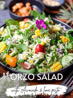 a salad in a bowl on a table