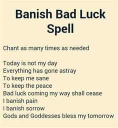 Bad Luck Spell, Good Luck Spell, Luck Spell, Good Luck Spells, Spells For Beginners, Luck Spells, Wiccan Magic, Magic Spell Book, Magick Spells