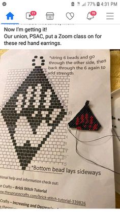 an image of a cross stitch pattern on a piece of paper with instructions for how to sew