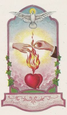 an image of two hands touching each other over a heart with flames coming out of it