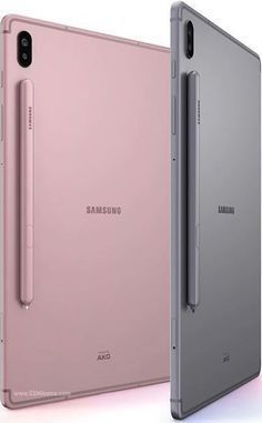 the new samsung galaxy tab is shown in two different colors and features an external camera