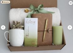 a gift box with coffee, tea and other items for someone's special occasion