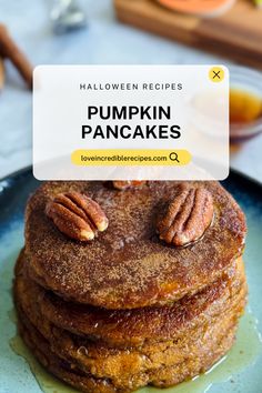 Looking for a delicious and gluten free breakfast for Halloween? You will love these pumpkin pancakes, made with almond flour! These are delicious, made with real pumpkin and infused with incredible pumpkin pie spice flavor! Fluffy, moist and simple - for a cozy fall morning breakfast or Halloween breakfast! Date Smoothie Recipes, Cozy Fall Morning, Halloween Pumpkin Recipes, Pumpkin Pancakes Recipe, Pumpkin Pie Pancakes, Holiday Lunch, Almond Butter Recipes, Winter Breakfast, Pumpkin Pancake Recipe