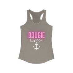 a women's tank top that says bougie crew with an anchor on it