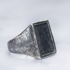 925 Sterling silver black oxidized flat faced rectangle ring for men or women. One of a kind bold statement ring that looks great on any finger or as a pinky ring. Ring Size Available in all sizes. Please be sure to find your exact ring size for the finger you want before ordering. See image chart above or you can use the chart on my website as a guide - https://jewelrylab.co/pages/ring-sizing-tips Every piece is handcrafted in Bali and made with Intention, Love, and Soul so that it can be felt Minimalist Oxidized Signet Ring As Gift, Minimalist Oxidized Finish Signet Ring As A Gift, Black Mens Ring, Rectangle Face, Rectangle Ring, Edgy Jewelry, Minimal Ring, Vintage Inspired Jewelry, Black Rectangle