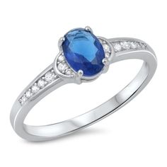 Product Code: Rc106036-Bs Face Height: 7 Mm Stone: Blue Sapphire, Clear Cz Metal Material: Sterling Silver Engagement Rings Oval, Ring Oval, Silver Plated Jewelry, Cz Ring, Blue Sapphire Rings, Sterling Silver Bands, Blue Rings, Womens Jewelry Rings, Sterling Ring