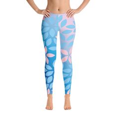 Abstract Blue Flowers Leafs Printed Woman's Leggings // Capris Leggings // Unique Yoga Leggings // Workout Pants // Exercise Pants by lovexy on Etsy Sporty Blue Leggings For Spring, Stretch Blue Tights For Spring, Blue Stretch Tights For Spring, Fitted Blue Capri-length Leggings, Blue Leggings For Yoga In Spring, Blue Yoga Pants For Spring Workout, Blue Yoga Pants For Spring, Blue Leggings For Spring Yoga, Spring Yoga Leggings In Blue