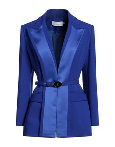 Blazer Blu, Satin Belt, Satin Blazer, Single Breasted Jacket, Lapel Collar, Bright Blue, Single Breasted, Sustainable Fashion, Women's Blazer