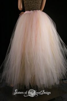 "Baby Pink & Gold wedding skirt. Floor Length full tulle skirt made in adult tutu Sizes XS - Plus size. can be used as a Bridal Skirt petticoat. This tulle skirts is handmade from 300yard strips of soft smooth bridal tulle in white glimmer and baby pink top layer and gold glimmer and baby pink bottom layer. All tulle is hand cute, tightly machine gathered, layered, sewn and serged to the fabric covered elastic waistband. This tutu is sewn not tied! We then add a shorter knee length 20\" unde White Princess Tutu Dress For Prom, Wedding Tulle Tutu Dress Ball Gown, Fitted Tulle Tutu Dress For Debutante Ball, Fitted Tulle Tutu Dress For Wedding, Princess Style Tutu Dress For Wedding, Wedding Tutu Dress With Fitted Tulle, Wedding Tulle Fitted Tutu Dress, Pink Tulle Petticoat For Wedding, Pink Tulle Tutu Dress For Wedding