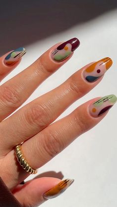 Hippie Nails, Amazing Nails, Pretty Acrylic Nails, Summer Nail, Short Acrylic Nails