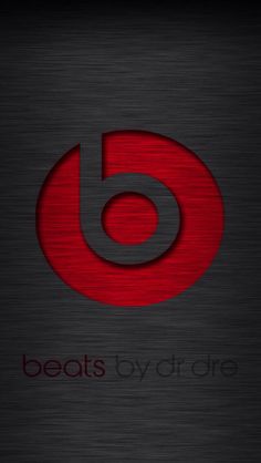 the beats by dr dre logo on a black background with red and gray colors