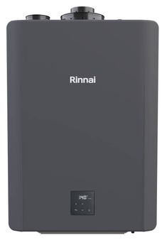 a tankless water heater with the word rinnai on it