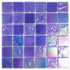 purple and blue glass tile with metallic foil