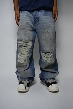 Indesicive Denim Jeans Drip Outfit Men, Vibrant Blue, Jeans For Sale, Baggy Fits, Denim Jeans, Camo, Bring It On, Mens Outfits, Outfit Inspo