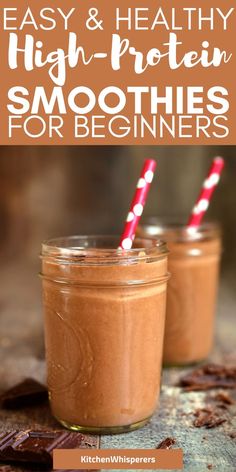 Try these easy and healthy high-protein smoothie recipes that are not only low in calories but also super easy to make and can also make great meal replacement smoothies. Smoothies For Beginners, Healthy High Protein Smoothies, Healthy Protein Smoothies, High Protein Smoothie Recipes, Breakfast Protein, High Protein Smoothies, Healthy Protein Snacks, Easy Healthy Smoothies