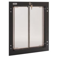 an image of a double door with glass on the outside and inside doors in black