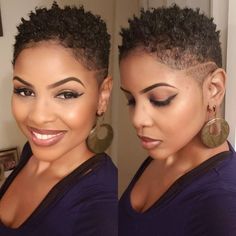 Tapered Natural Hairstyles, Tapered Haircut Black, Short Taper Haircut, Tapered Haircut For Women, Fade Haircut Women, Short Twist, Natural Haircuts, Hair Sponge