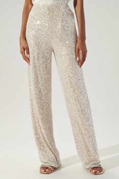 Friday Nights Sequin High Waisted Pants – Sugarlips Friday Nights, Sequin Pants, Satin Blazer, High Waist Wide Leg Pants, Fun Pants, Perfect Pant, Satin Blouse, Dancing Queen, Pair Of Pants