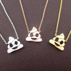 Tell someone they're the sh*t with this poop emoji necklace! In cool urban speak it is a compliment towards someone. It roughly translates to, 'You are the coolest." Available in silver, gold or rose gold! Size: The charm measures 1.2 cm wide by 1.2 cm tall and hangs on a 16 inch long chain!Material: Silver/ Gold/ Rose Gold Plated Brass Trendy Silver Necklace For Best Friend Gift, Trendy Silver Necklace For Best Friend, Novelty Charm Necklaces For Gifts, Silver Fun Necklace For Gift, Fun Silver Necklace For Gift, Animal Themed Jewelry, Fake Gauge Earrings, Alphabet Charms, Poop Emoji