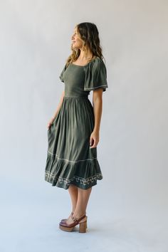 Be the belle of the ball in The Opperman Embroidered Maxi Dress! Flowy and flirty with a touch of elegance, this dress boasts intricate embroidery and a lush pale olive hue. Perfect for any special occasion, this dress will surely turn heads and make you feel like a queen. Details self/lining: 100% rayon Fabric Care Guide Here Sizing & Fit Measurements are approximate and taken while laying flat across the front. Not doubled. small: bust = 12"; waist = 11.5"; length = 40" medium: bust = 14"; wai Green Floral Embroidered Knee-length Midi Dress, Midi-length Embroidered Dress For Garden Party, Garden Party Midi-length Embroidered Dress, Embroidered Midi Dress For Garden Party, Garden Party Midi Dress With Embroidered Hem, Sage Midi-length Summer Dress, Casual Midi Length Dress With Embroidered Hem, Sage Midi Dress For Summer, Casual Midi Dress With Embroidered Hem