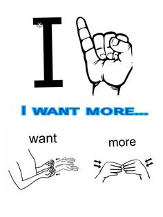 the letter i is for i want more than one hand and two hands holding something