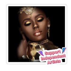 Decorate laptops, Hydro Flasks, cars and more with removable kiss-cut, vinyl decal stickers. Glossy, matte, and transparent options in various sizes. Super durable and water-resistant. AFRICAN QUEEN African Makeup, Afrikaanse Kunst, Afrikaanse Mode, Black Gold Jewelry, Pretty Faces, African Queen, Makeup Photography, Afro Art, African Beauty