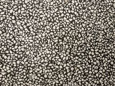 a black and white painting with lots of dots on it's surface is shown