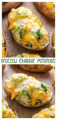 broccoli cheddar potatoes with cheese on top