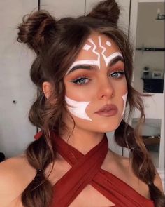 Starwars Hairstyles, Ashoka Star Wars, Star Wars Hair, Star Wars Makeup, Star Wars Halloween, Star Wars Ahsoka, Makeup Idea, Star Wars Outfits, Disney Bound Outfits