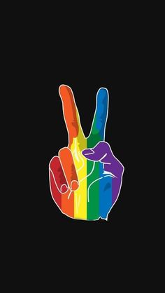 the peace sign is painted in rainbow colors