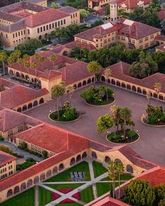 an aerial view of a campus with many buildings